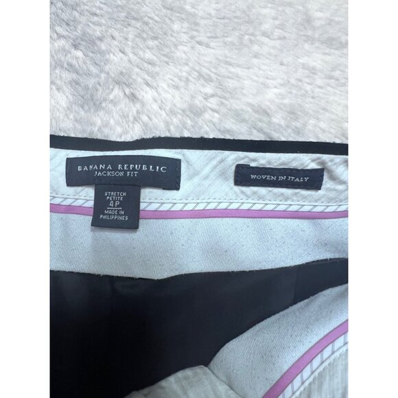 Banana Republic Jackson Fit Womens Black Stretch Pants Size 4P Italy Fabric - Picture 4 of 7